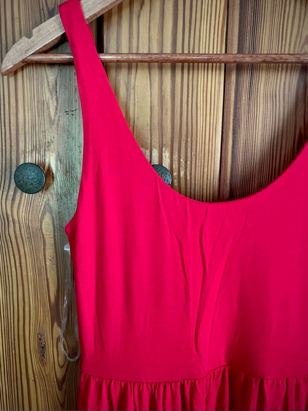 NWT A New Day- Red Midi Dress Sleeveless Lightweight XS pockets, side slit - Picture 3 of 14